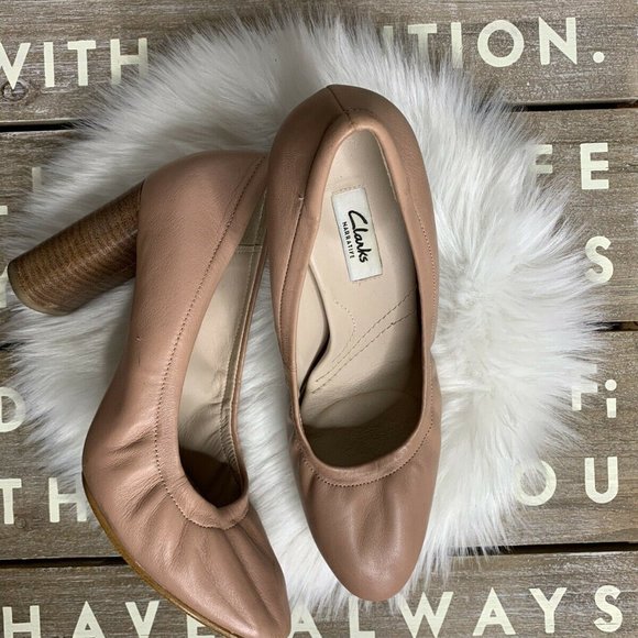 Clarks Shoes - Clarks narrative leather pumps round toe rose pink